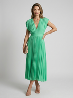 Elira | Abito midi plissettato con scollo a V elegante