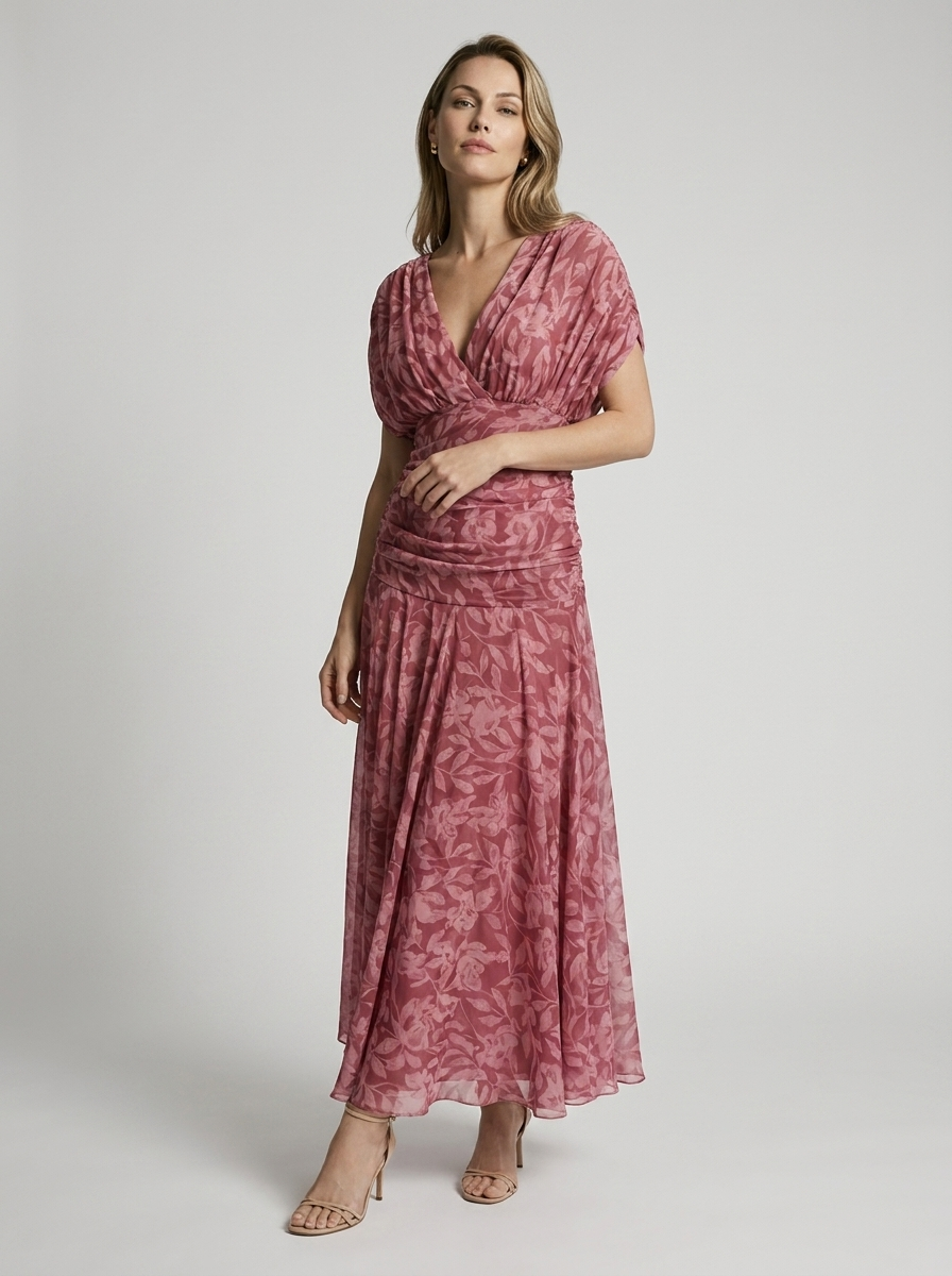 Aurelia | Off-Shoulder Midi Kjole Med Elegant Drapering