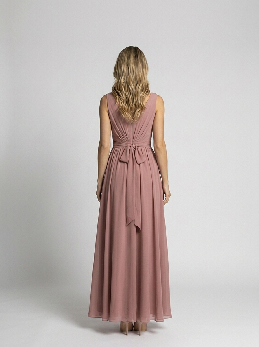 Serena | Elegante abito lungo con scollo a V e spacco
