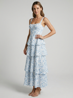 Rosalie | Blomstret Lagdelt Maxi Kjole Til Dame