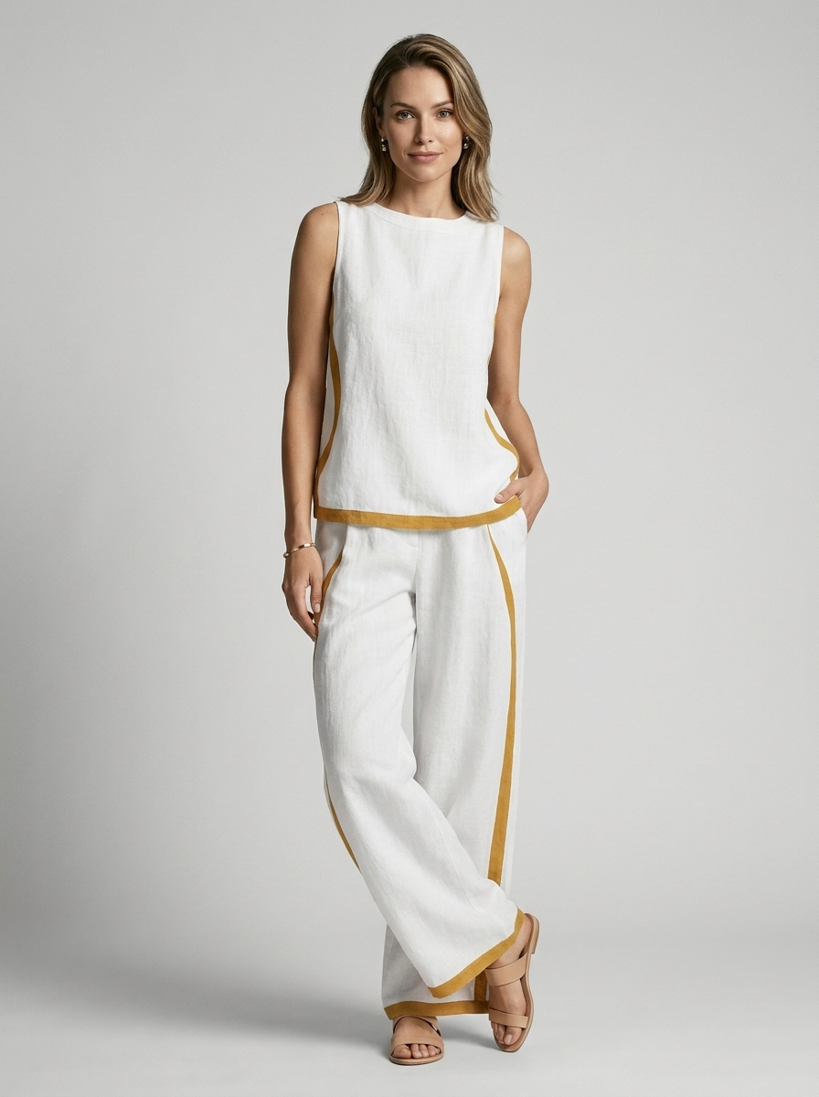 Selene | Two-Piece Set with Sleeveless Top and Wide Pants