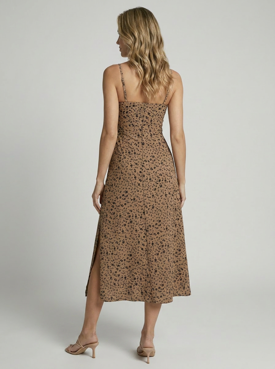 Aria | Blomstret Maxi Kjole Med Slids Til Dame