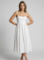 Rosalie | Romantico Abito Midi a Linea A con Spalline Sottili