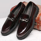 Montelaro | Mocassins en cuir avec boucle métallique et semelle épaisse