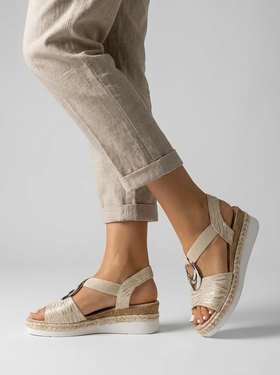 Agnes | Platform Sandaler Med Dekorativ Spænde
