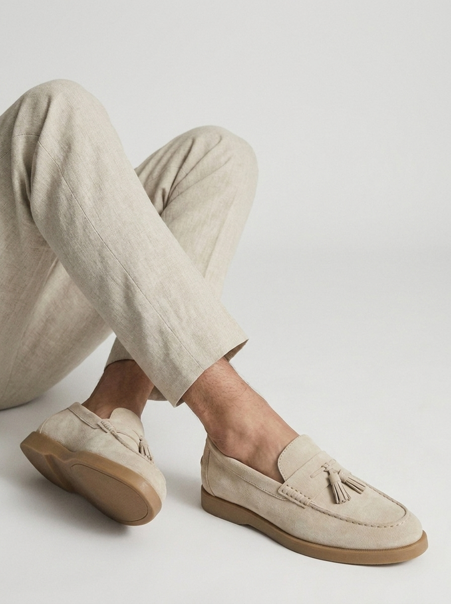 Lucien | Loafers i Ruskind med Kvaster til Herre