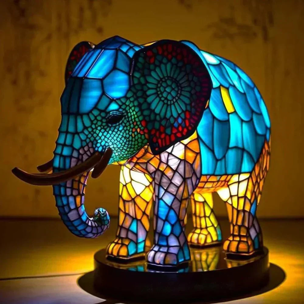 Aurora | Stained glass table lamp with animal motif