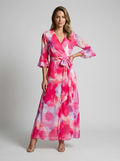 Rosalie | Elegante abito lungo colorato con cintura