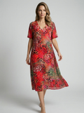 Lunara | Vestido de verano colorido con escote en V y corte suelto