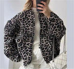 Savina | Bomberjakke med Leopardprint og Oversized Pasform