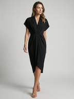 Aurielle | Elegante abito midi incrociato con drappeggio