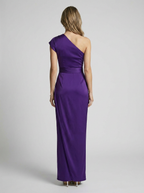 Celina | Robe maxi une épaule avec fente élégante