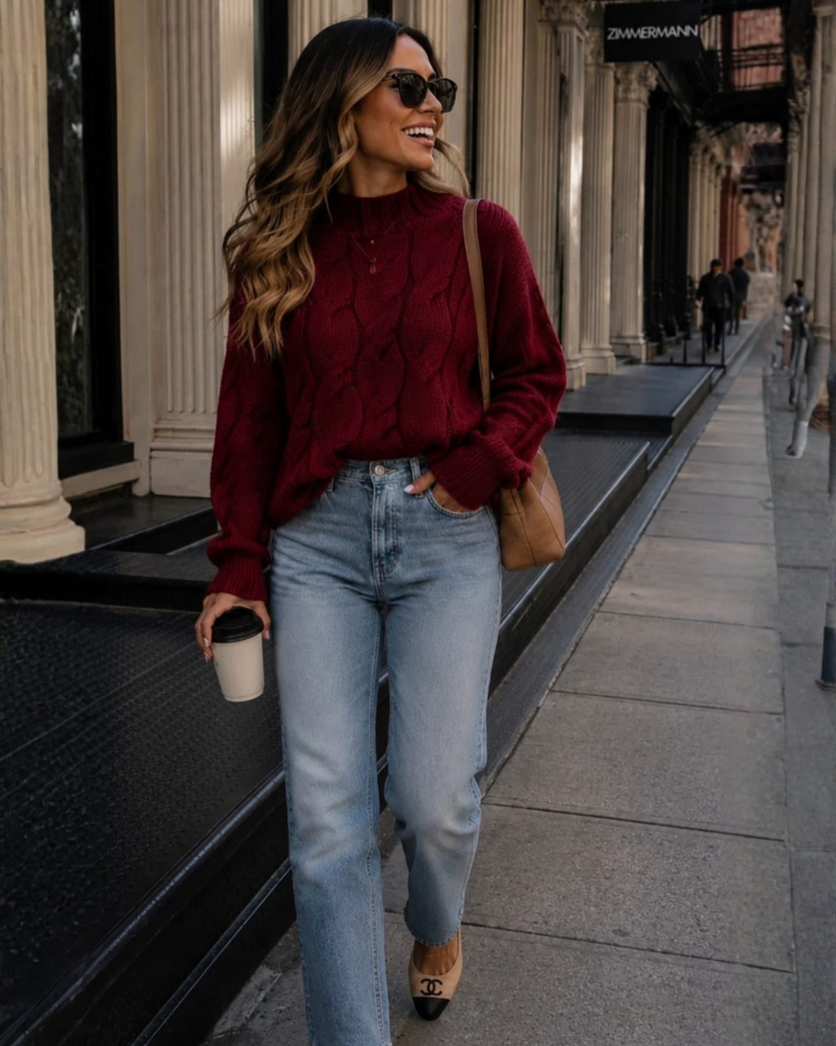 Fiyona | Dame Kort Kabelstrikket Sweater