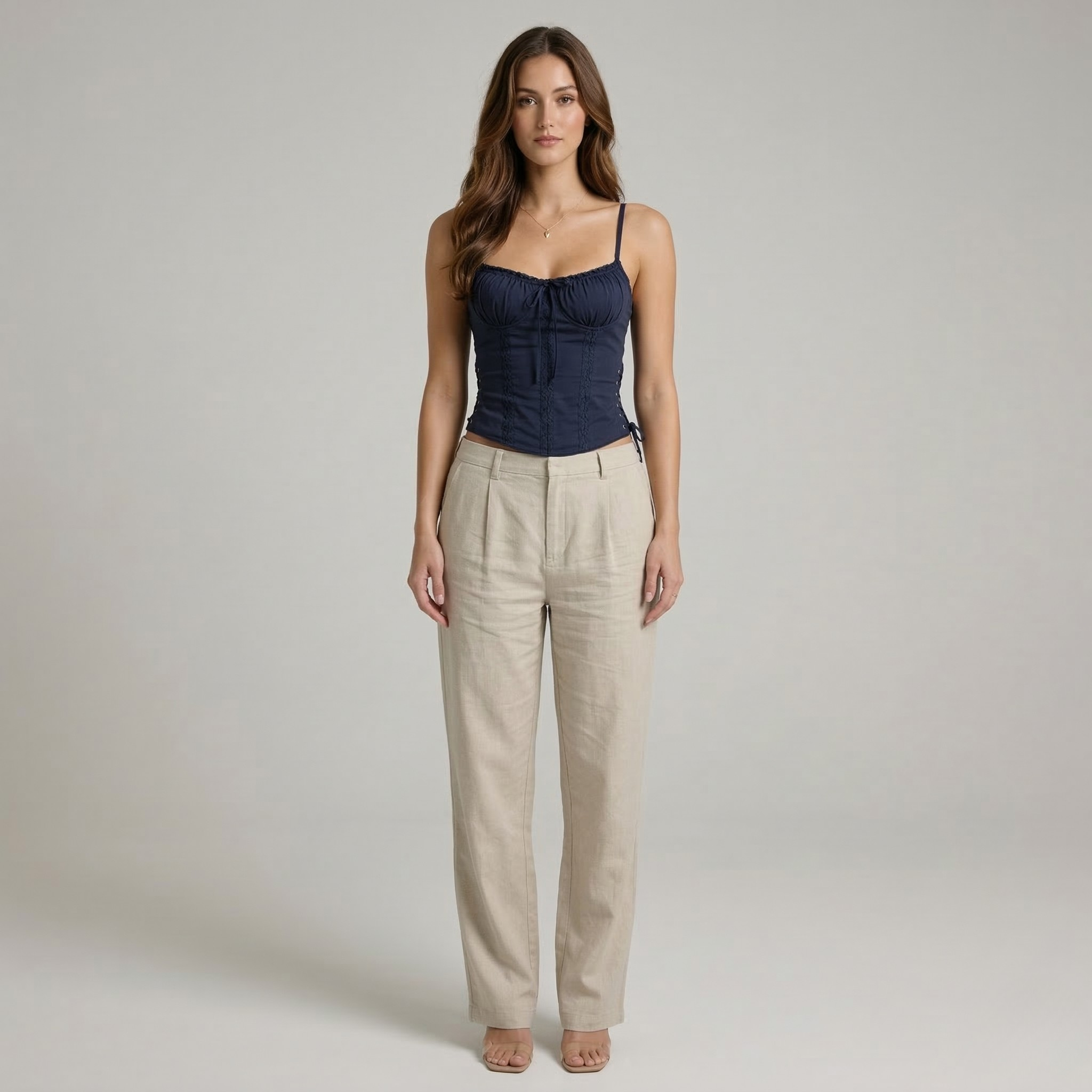Serina | Corset Top Med Fine Stropper Og Figursyet Pasform