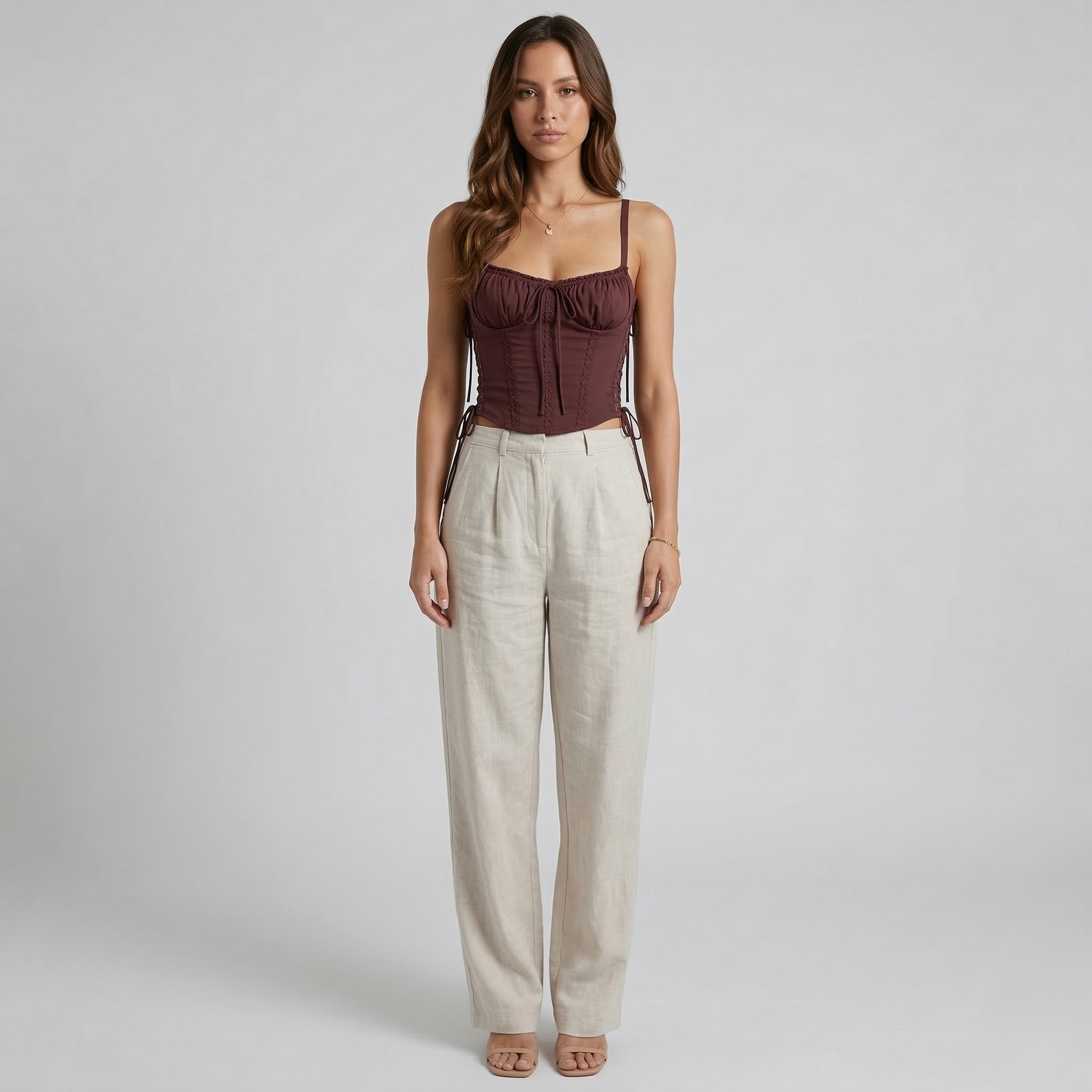 Serina | Corset Top Med Fine Stropper Og Figursyet Pasform