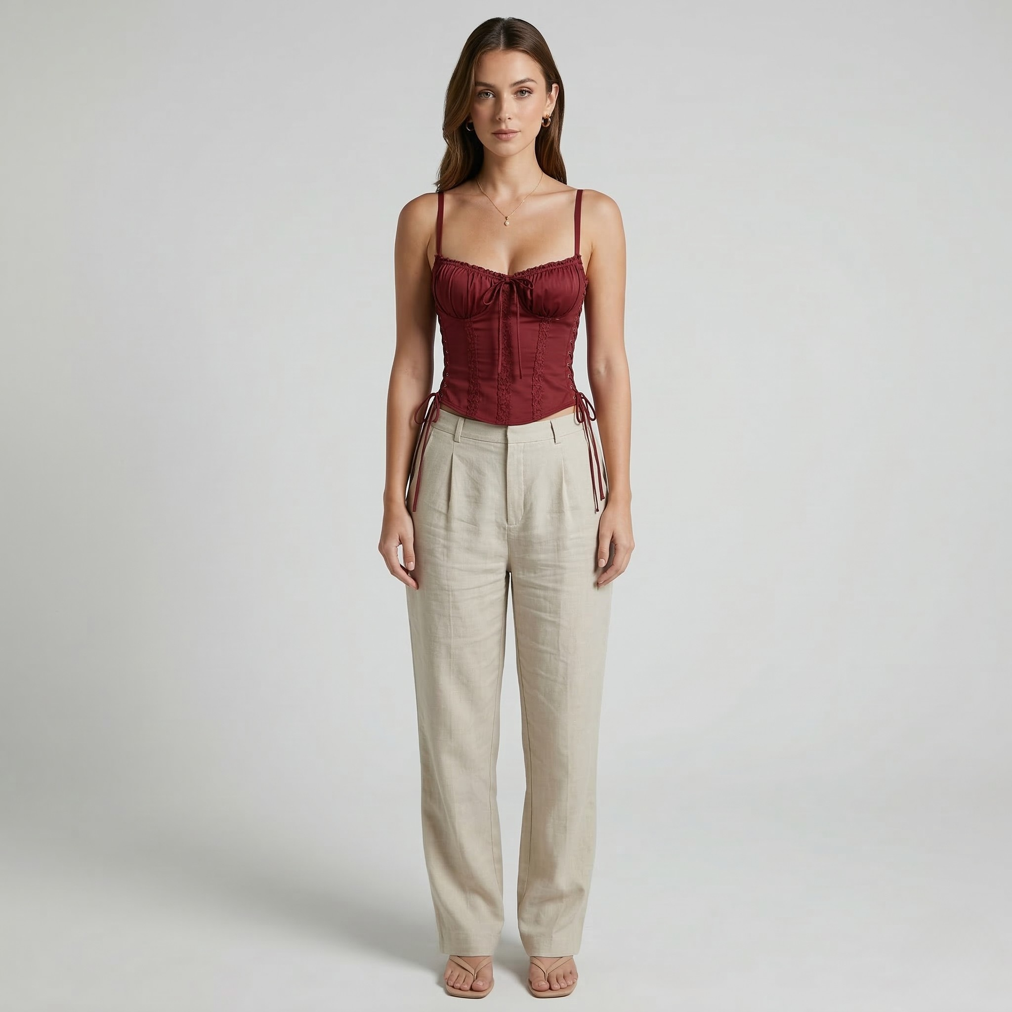 Serina | Corset Top Med Fine Stropper Og Figursyet Pasform