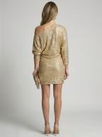 Lunara | Abito con paillettes e design a spalle scoperte