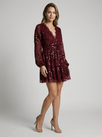 Clara | Sparkling Sequin Dress with V-Neck for Women