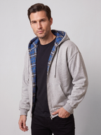 Josh | Reversible Hooded Sweatshirt with Plaid Print