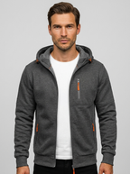 Axel | Herre Hoodie Med Lynlås Og Hætte