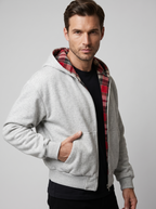 Josh | Reversible Hooded Sweatshirt with Plaid Print