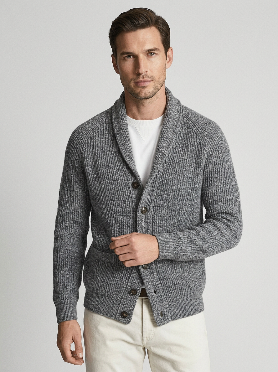 Alessio | Knitted Cardigan with Shawl Collar