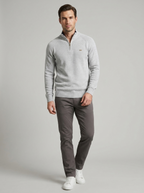 Marcello | Half Zip Herresweater med Opstående Krave
