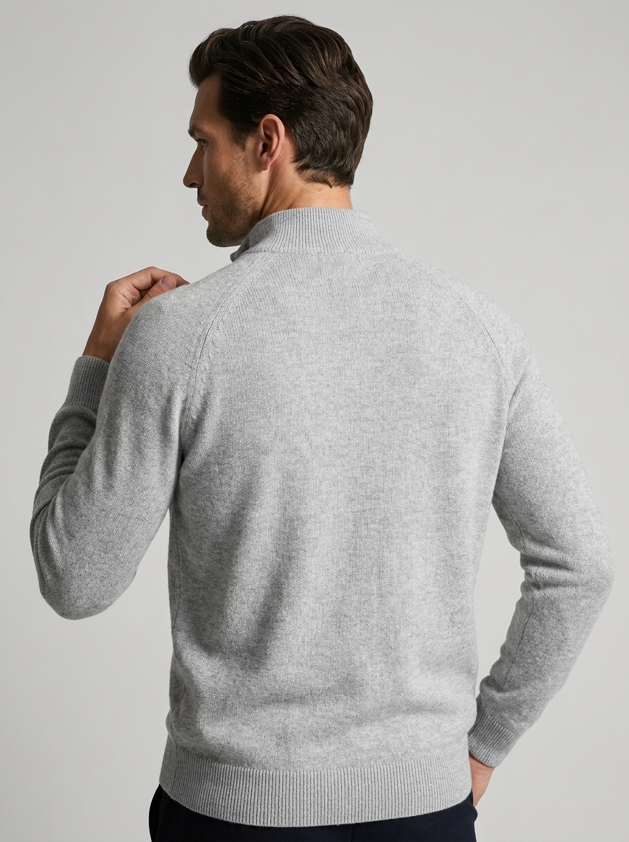 Marcello | Half Zip Herresweater med Opstående Krave