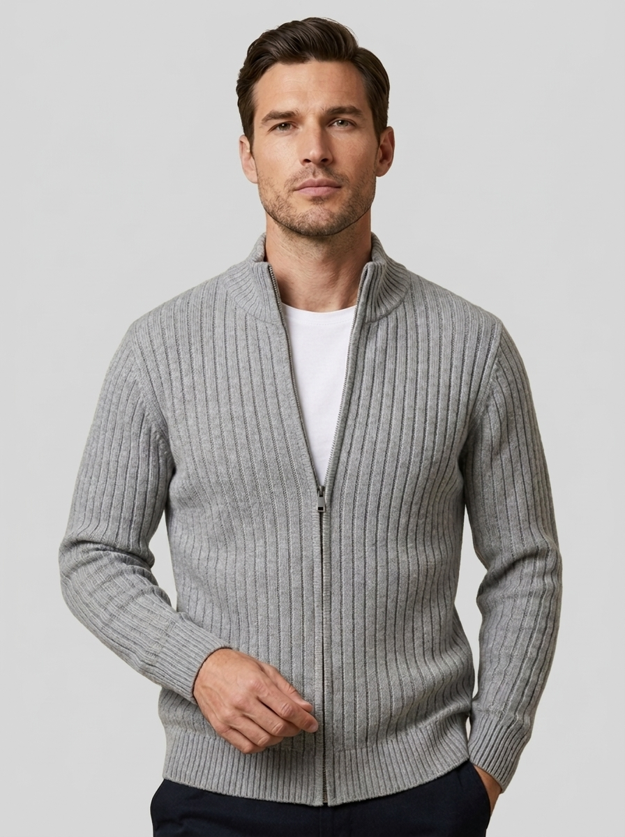 Adrian | Herre Ribstrikket Cardigan