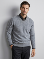 Hugo | Men's V-Neck Sweater in Soft Knit with Ribbed Edges