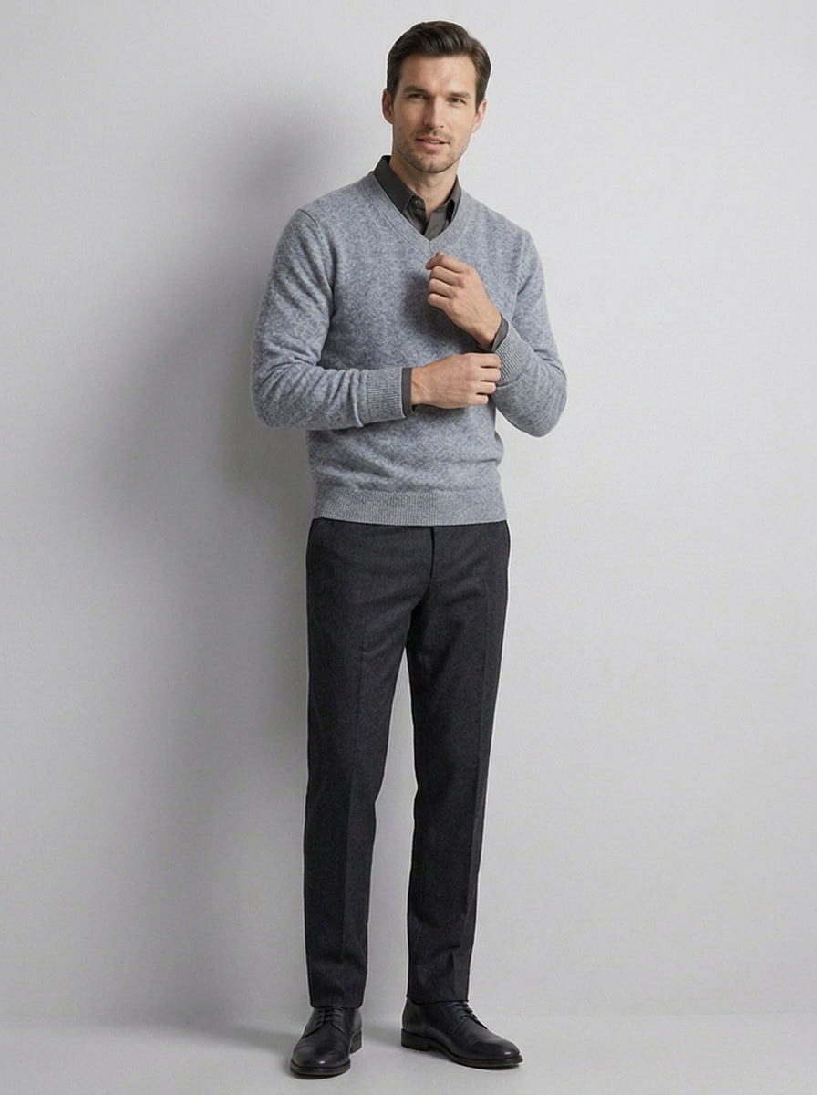 Hugo | Men's V-Neck Sweater in Soft Knit with Ribbed Edges