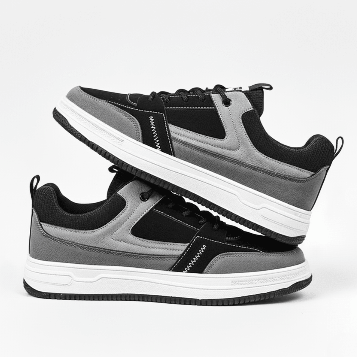Lucas | Men's faux leather sneakers with panel design