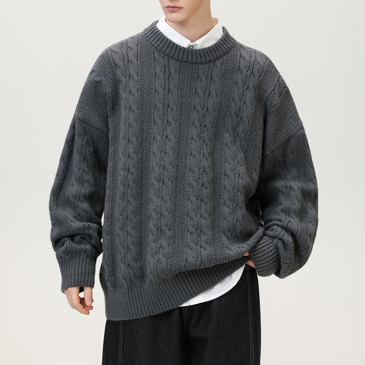 Matteo | Cable-knit men's sweater with an oversized fit