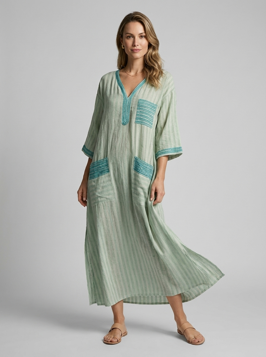 Lunara | Boheme Maxi Dress with V-Neck