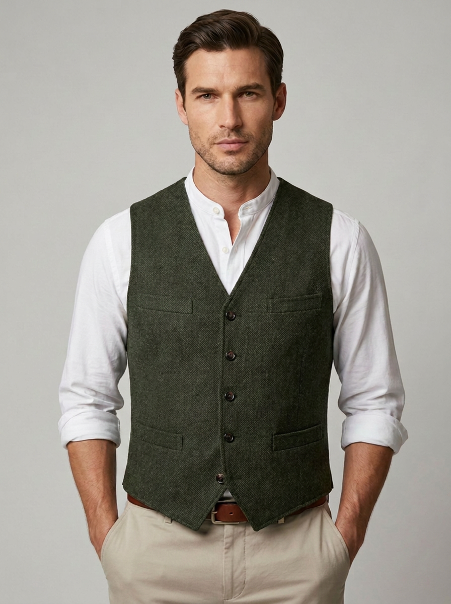 Matteo | Elegant Herre Gilet Med Knaplukning