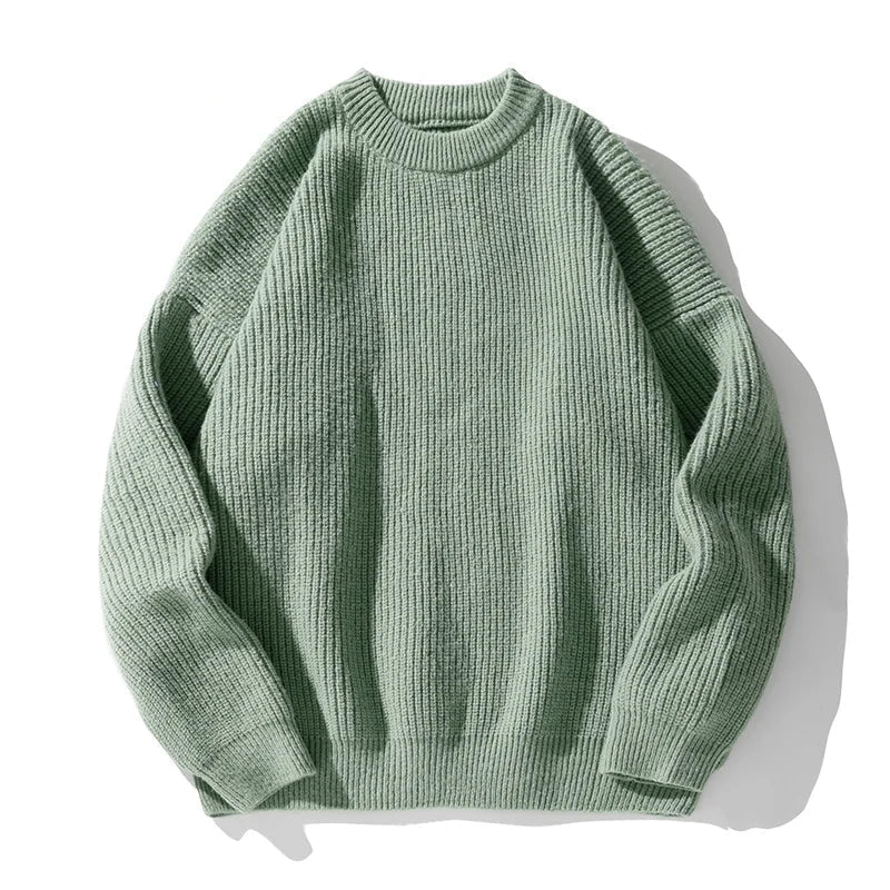 Emil | Herre Ribstrikket Sweater med Rund Hals