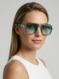 Donna | Retro-Glam Pilot Solbrille med Emaljedetaljer