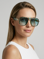 Donna | Retro-Glam Pilot Solbrille med Emaljedetaljer