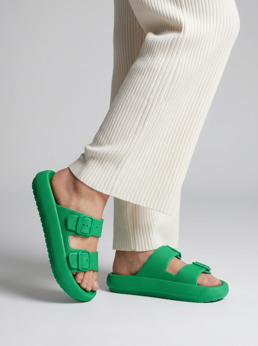 EVA Sandals Women | Double Buckle | Orthopedic Chunky Slides – Sølvera