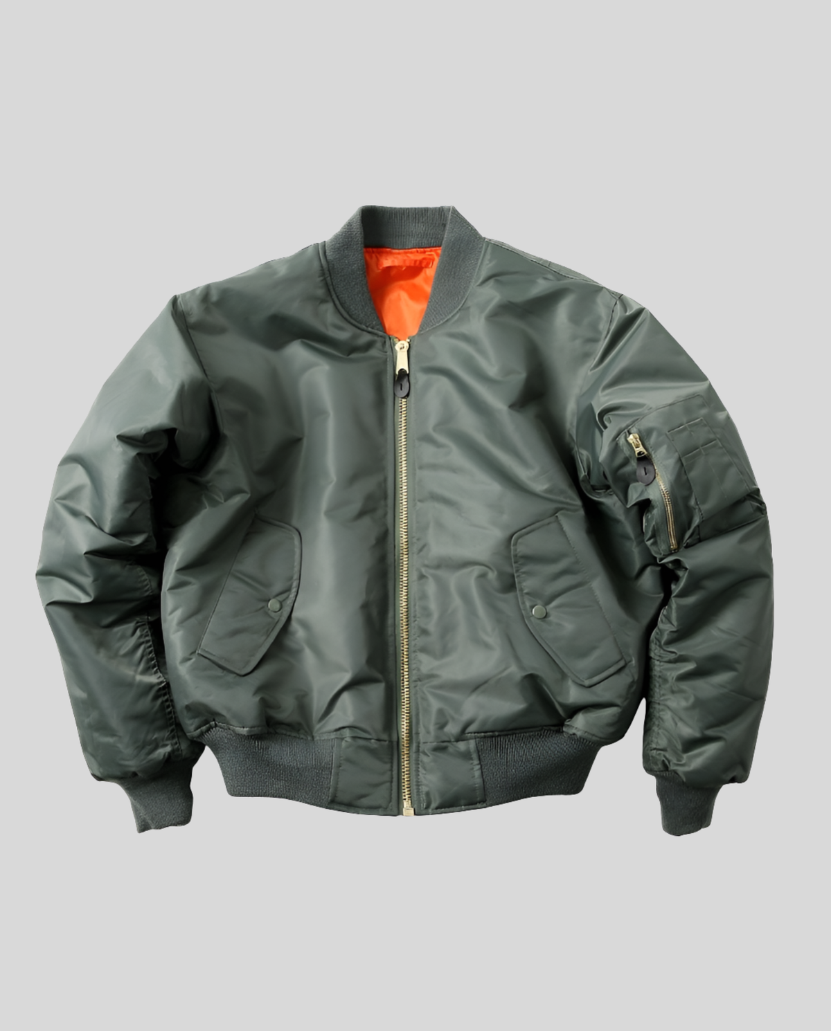 Anais | Women's Padded Forest Bomber Jacket with Zipper and Ribbed Edges