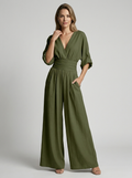 Seraphina | Elegant Jumpsuit Med V-Udskæring Og Markeret Talje
