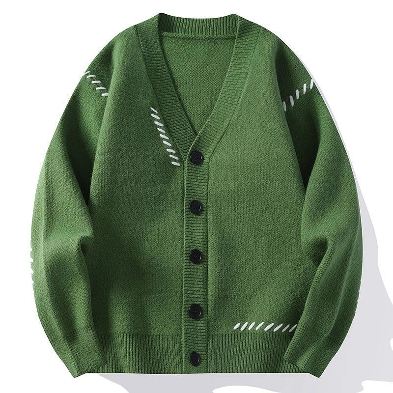 Lucian | Herre cardigan i bomuldsblanding med V-hals