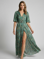 Elara | Maxi Dress with Print and High Slit