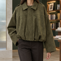 Solene | Dame oversized bomberjakke med ruskindslook