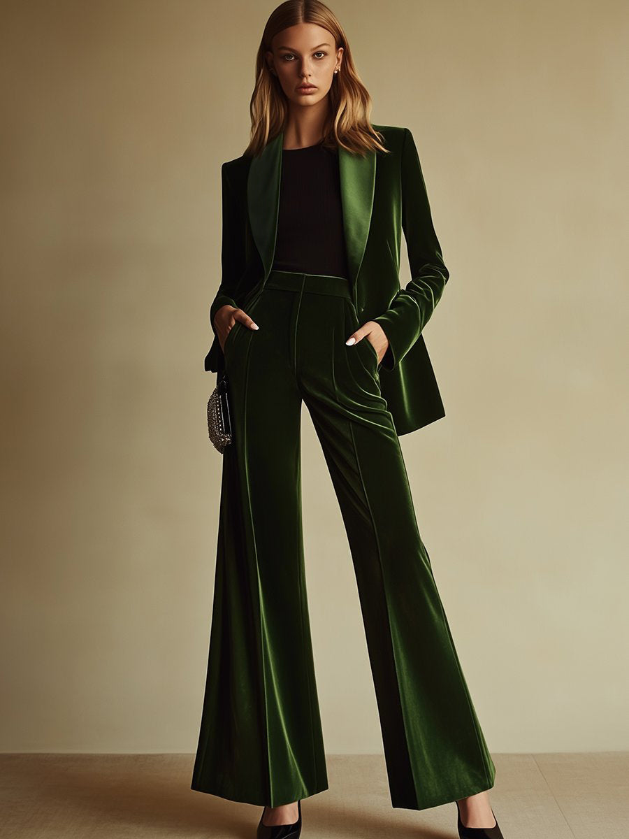 Violette | Dame buksedragt i velour med blazer og bukser
