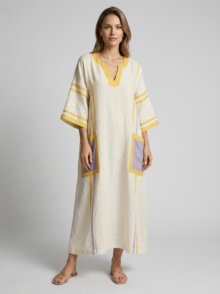 Lunara | Boheme Maxi Dress with V-Neck