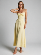 Isabella | Lang Sommerkjole Med Corsage Detaljer