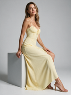 Isabella | Lang Sommerkjole Med Corsage Detaljer