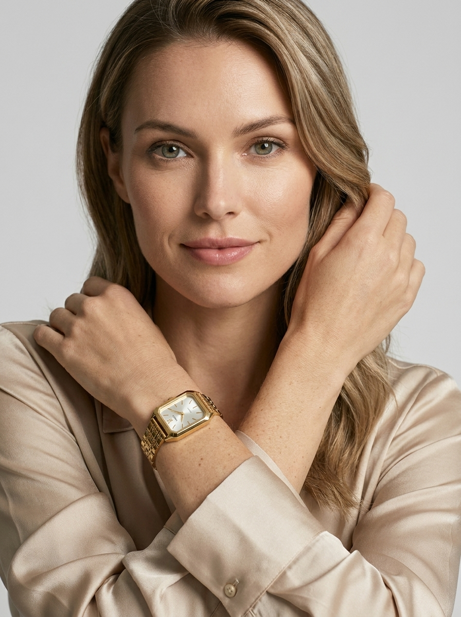 Aurielle | Elegant women's watch with gold-colored chain strap