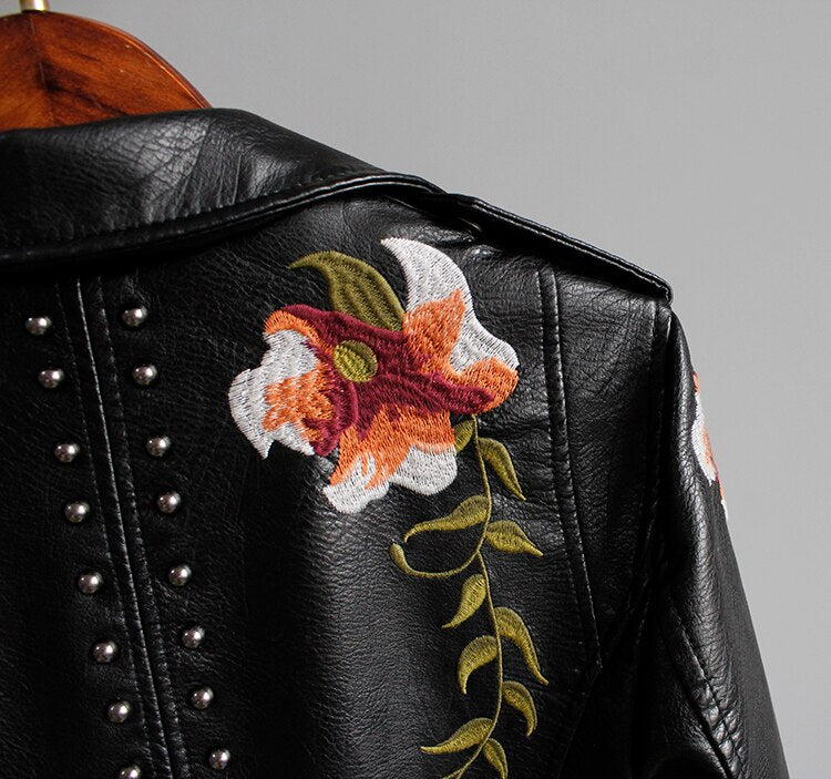 Aveline | Læderblomsterjakke